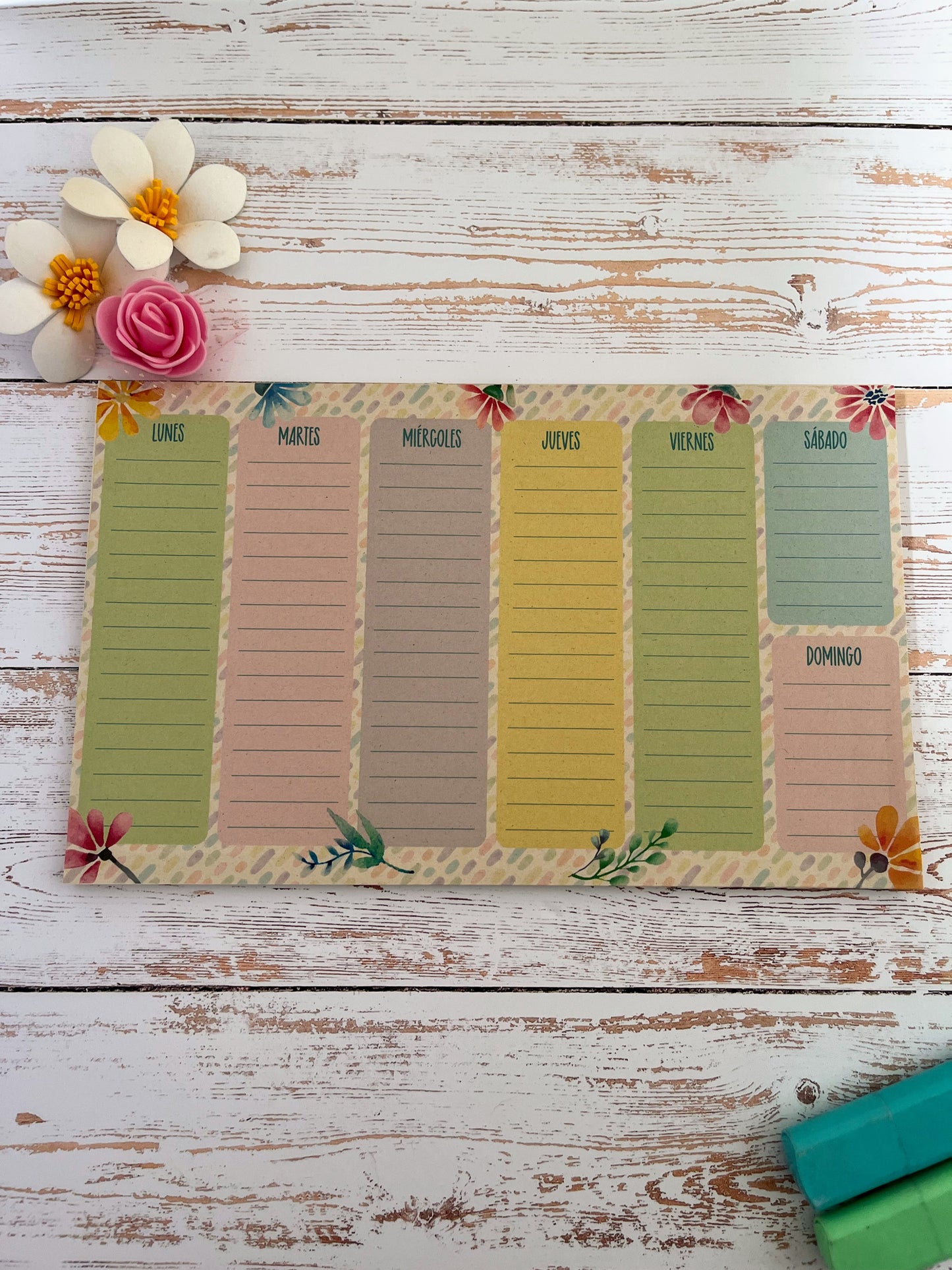 Planner Semanal Floral Grande