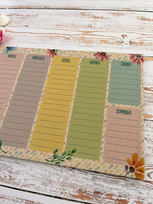 Planner Semanal Floral Grande