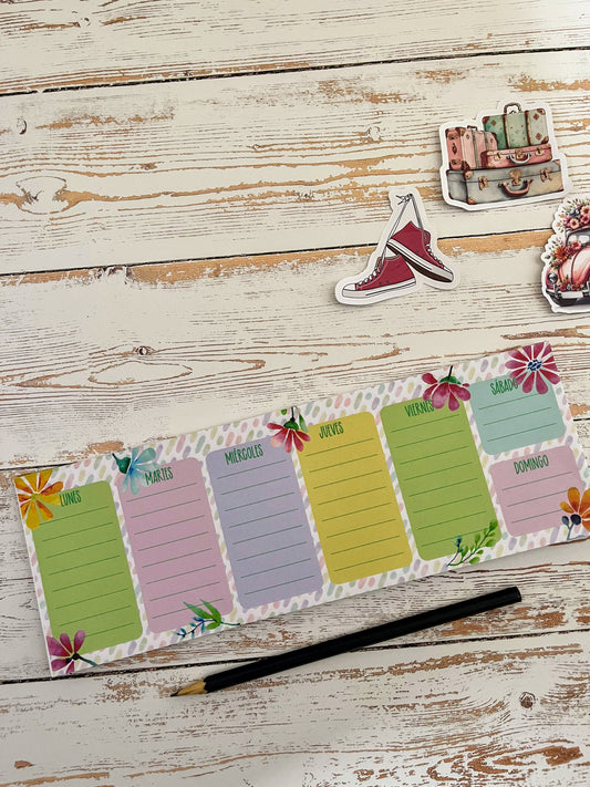 Planner Semanal Floral chico