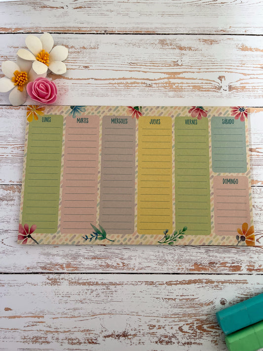 Planner Semanal Floral Grande