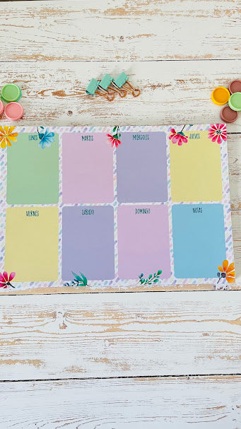 Planner Semanal Floral